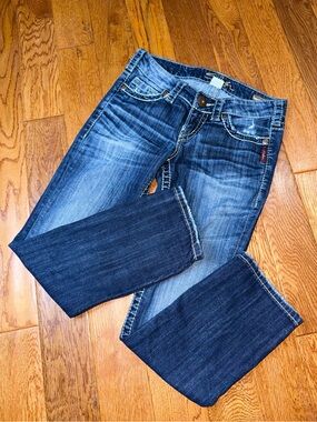 Silver Jeans Women's Dark Blue Santorini Capri Jeans Size 25x25 Mid-rise 7”